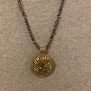 Leather pendant with bead chain